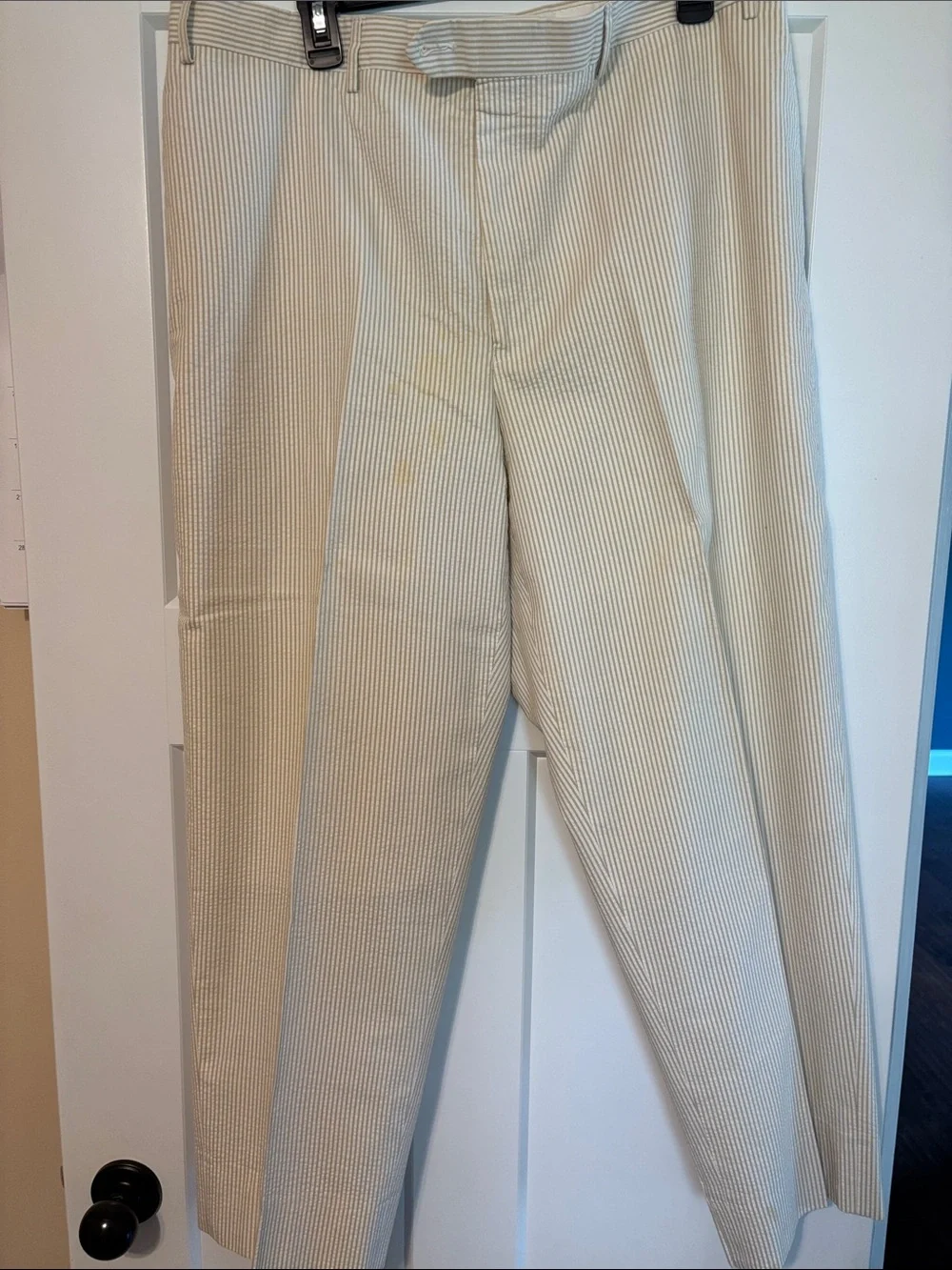 Jos. A. Bank Cream Seersucker Dress Pants